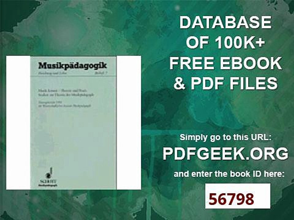 Musik-Lernen - Theorie und Praxis Studien zur Theorie der Musikpädagogik