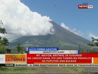 Mt. Mayon, kritikal sa susunod na linggo dahil ito ang taning ng Phivolcs na puputok ang bulkan