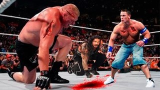 WWE John Cena vs Brock Lesnar vs Roman Reigns   Brutally Fight   Full Match