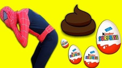 Spiderman Poo Surprise Eggs Frozen Elsa Joker Hulk Funny Superhero In Real Life MEGA Compi