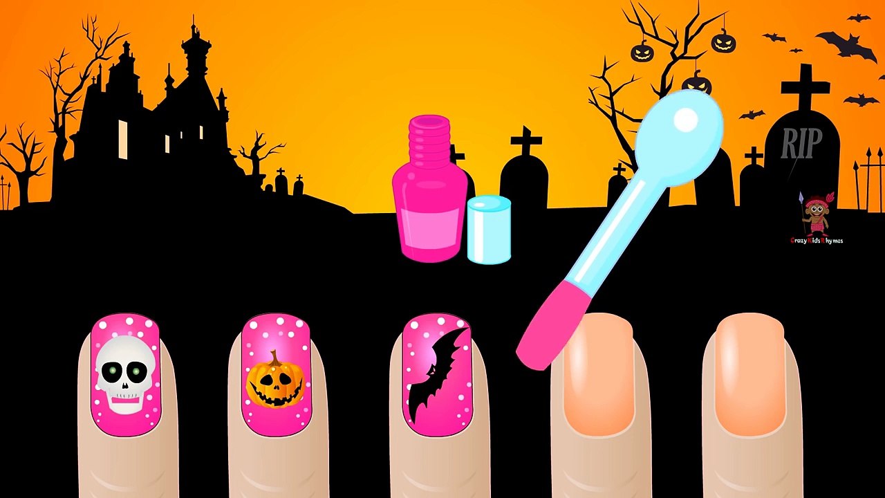 Узнать цвета для детей с сюрпризом ногтей искусство анимированные видео Хэллоуин для детей 2016