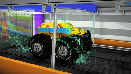 Monster Truck Car Wash _ 3D Videos For Kids-SDOQ9xX4ZqU