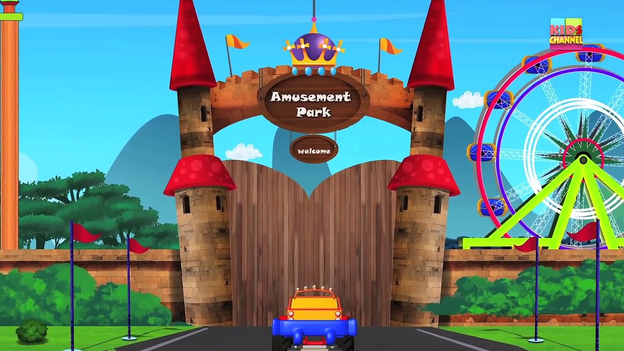 Monster Truck Tour To Amusement Park _ The Day at Amusement Park _ Baby videos-nwy08LKrHYI