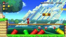 New Super Mario Bros, U Wii U Gameplay Walktrough Acorn Plains - 2 - Tilted Tunnel 3 Stars