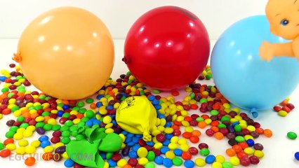 5 M&M's Balloons Finger Family Nursery Rhymes Compilation Learn Colours Wet Balloon Water Show Candy-K_KuF_j52RM