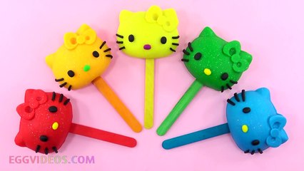 Play Doh Hello Kitty Lollipops Finger Family Song Nursery Rhymes Learn Colors-0LpGf_dyDBk