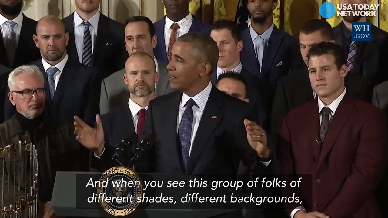 Obama while honoring the Cubs - Sports can change hearts--WmFSIm7bro