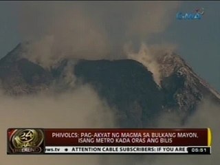 24 Oras: Mayon, patuloy na nagpapakita ng senyales na malapit nang pumutok