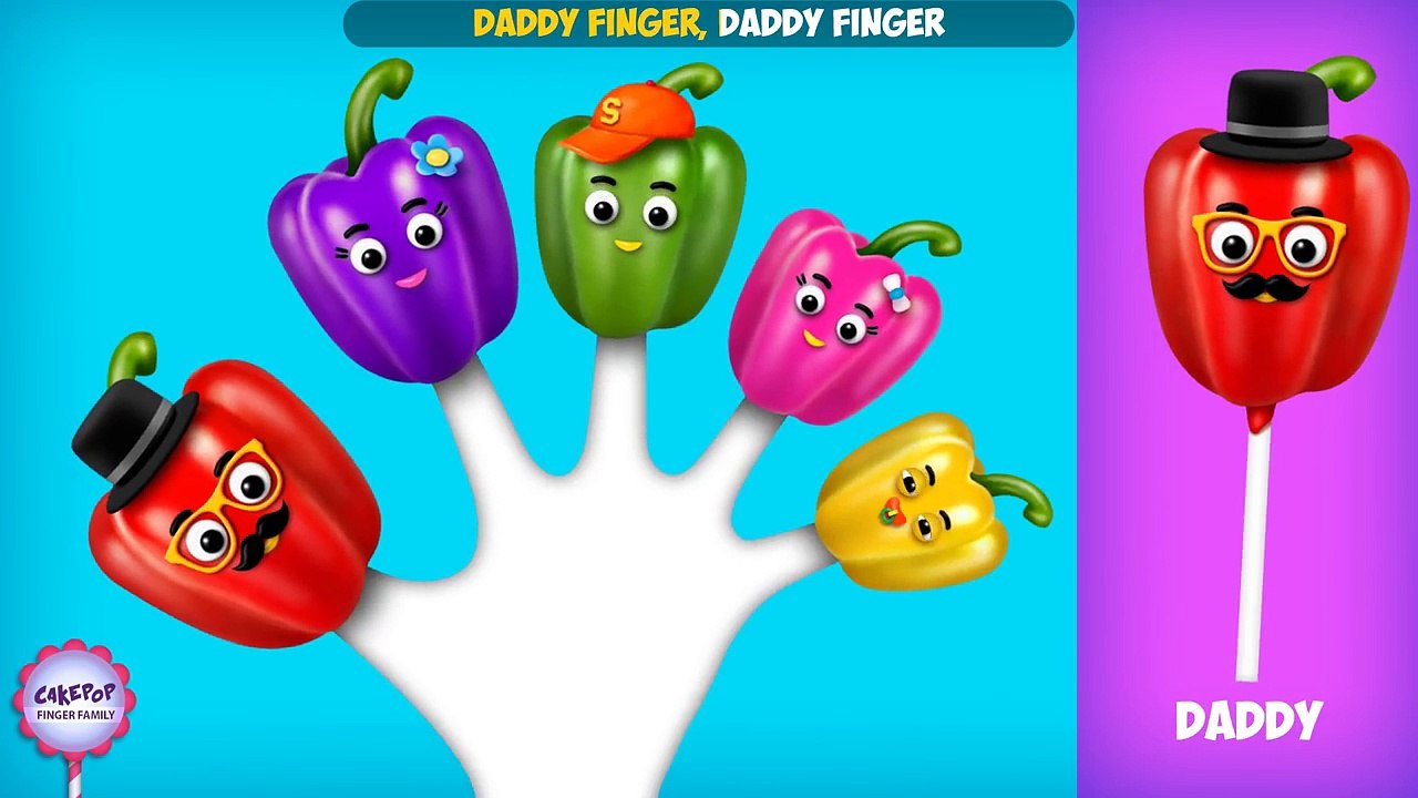 The Finger Family Capsicum Family Nursery Rhyme | Cake Pop Finger Family Songs