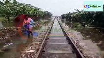 Most Extreme Train Travel On To The Water River - (You Never Seen Before) - Entertainment