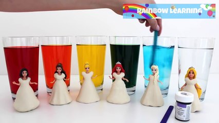 DIY How to Make Water Color Play Doh Princess Dresses * RainbowLearning