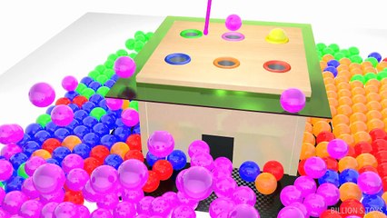 Learn Colors Collection 3D Hammer Balls & Baby bath Learning! colours for children kids Toddlers