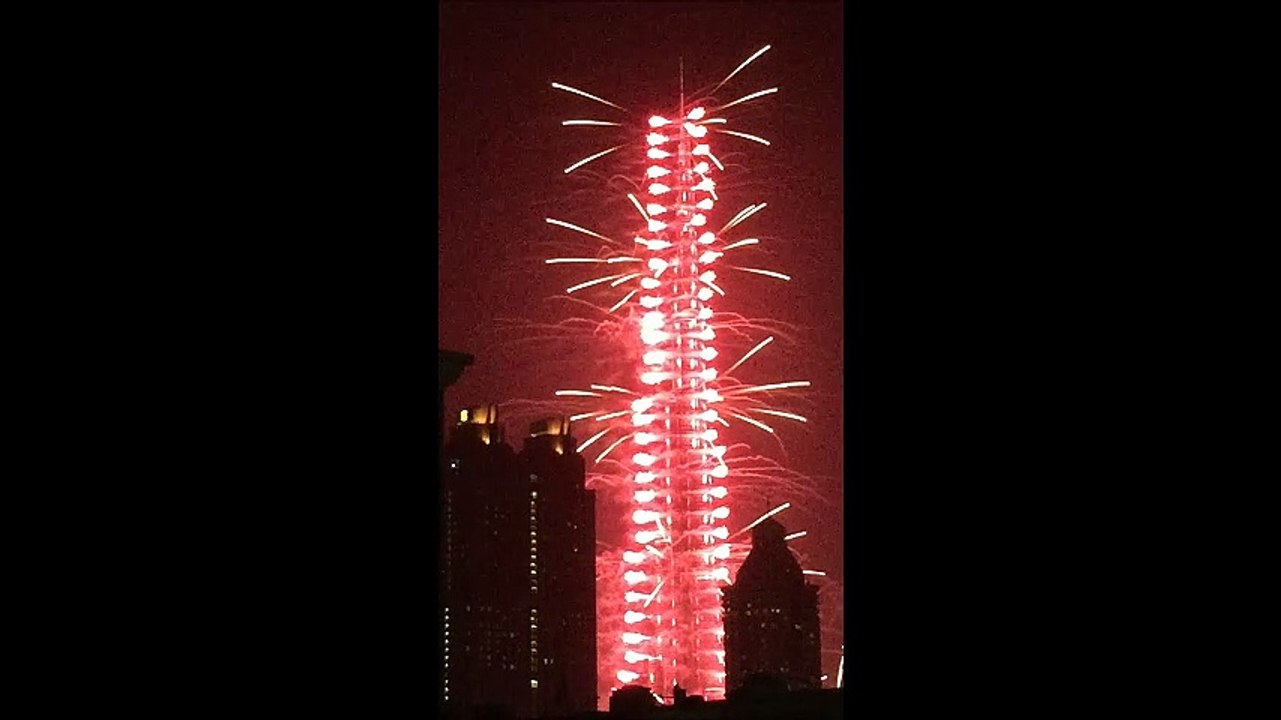 Fireworks at Burj Khalifa 2017