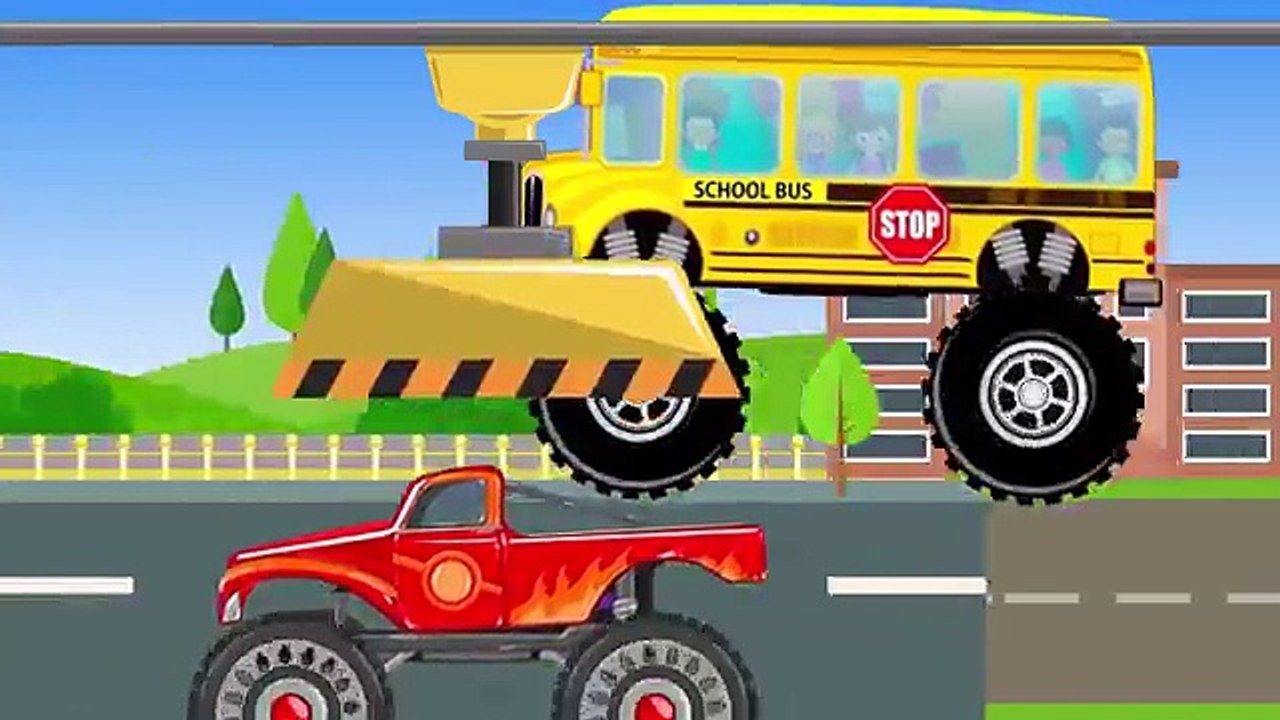 Monster Truck vs School Bus and Lightning McQueen vs Batman - Funny Race Cars
