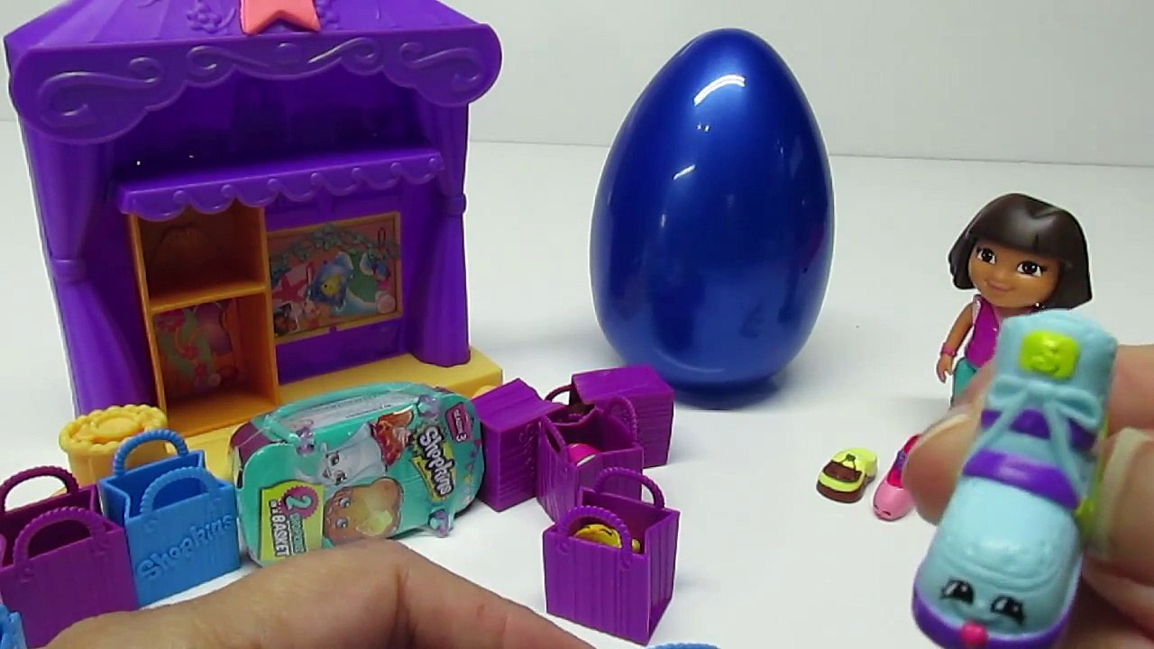 SHOPKINS Surprise Sneaky Sue and DORA THE EXPLORER Go Shoe Shopping! Play-Doh Surprise Egg