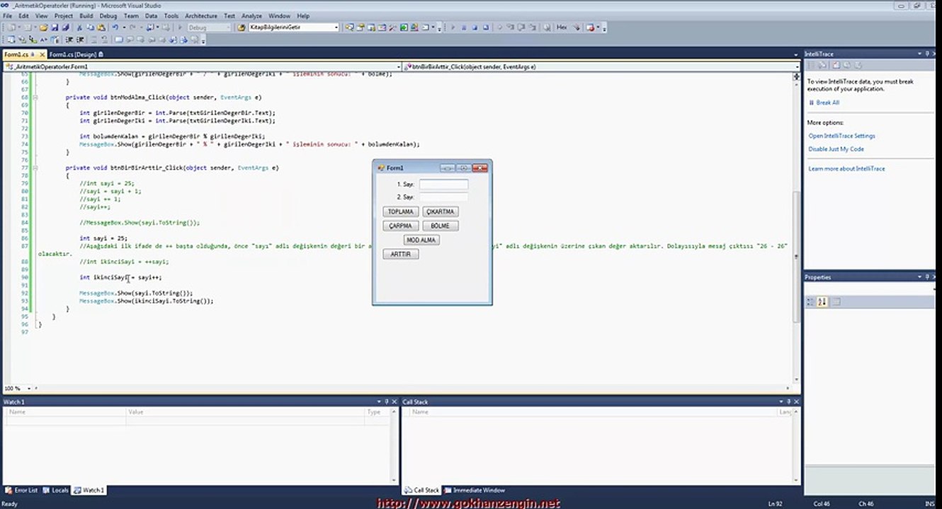 C# 4. Ders - Aritmetik Operatörler - Part 4