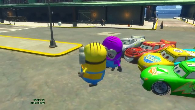 Minions Funny Moments with Lightning McQueen Disney Pixar Cars | Nursery Rhymes Minions