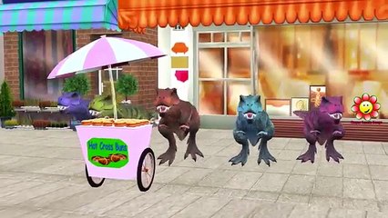 Dinosaurs T-Rexes Finger Family Nursery Rhymes Wheels On The Bus Epic Party Songs For Children