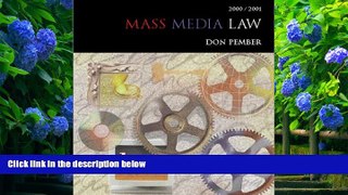 READ book Mass Media Law 2001-2002 Don R. Pember Pre Order