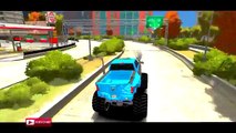 COLORS MONSTER TRUCK & COLORS SPIDERMAN DANCE PARTY NURSERY RHYMES SONGS FOR CHILDREN