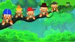 Fünf kleine Affen springen auf dem Bett _ Kinder-Geschichten _ Deutsch Reim-js43Le10UUg