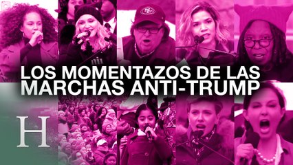 Los momentazos de las marchas anti-Trump