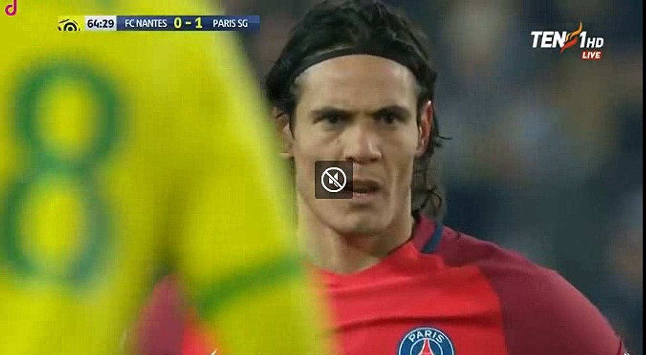 Edinson Cavani Second Goal HD - Nantes 0 - 2	PSG 21.01.2017