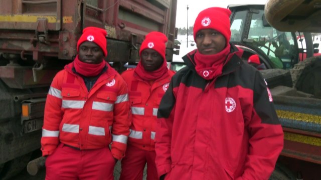 African migrants in Italy join avalanche rescue operation