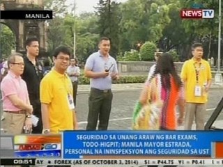 NTG: Seguridad sa unang araw ng bar exams, todo-higpit
