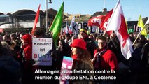 Manifestation contre la réunion du groupe ENL à Coblence
