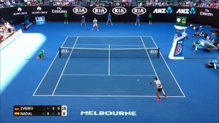 Rafael Nadal defeats teenager Alexander Zverev in a 5 setter @ Australian Open 2017 (3rd Round)