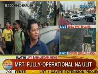 下载视频: UB: Operasyon ng MRT, balik normal na ulit matapos magkaaberya kanina