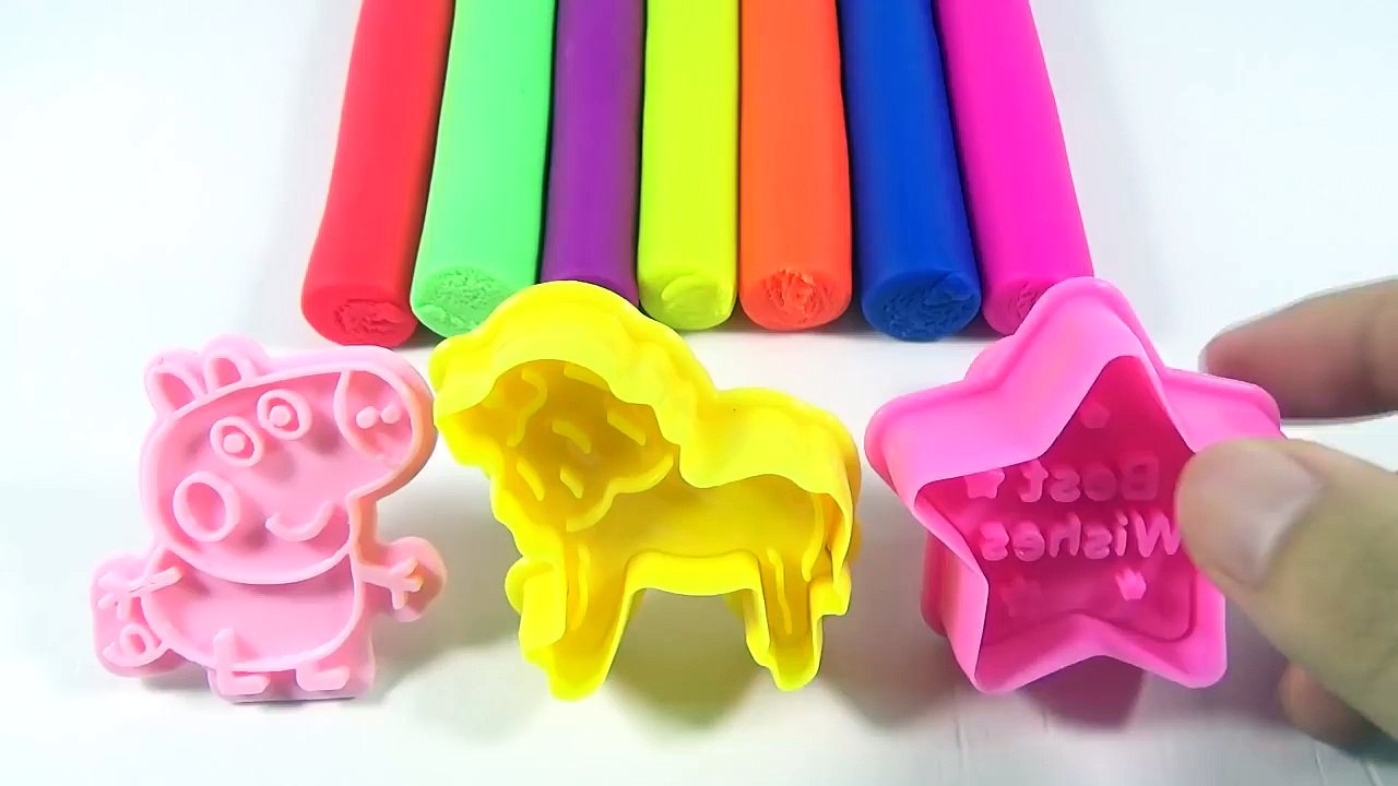 Learn Colors PLAY DOH PEPPA PIG  Dublado em Português Molds Toys! Finger Family Nursery Rhymes