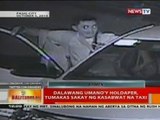 Dalawang umano'y holdaper, tumakas sakay ng kasabwat na taxi