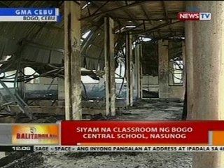 BT: Siyam na classroom ng Bogo Central School, nasunog