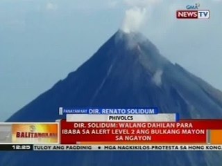 Dir. Solidum: Walang dahilan para ibaba sa alert level 2 ang Bulkang Mayon sa ngayon