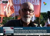 Se manifiestan en Buenos Aires contra políticas continentales de Trump
