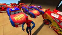 Amazing Spiderman and Lightning McQueen RAMP JUMP | Nursery Rhymes Disney Cars Pixar Colors
