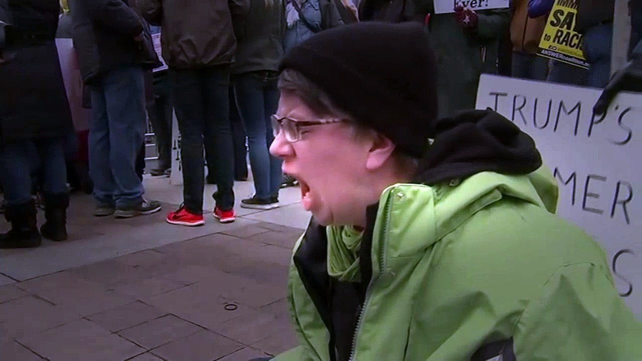 Wasn't Feeling It: Woman Lets Out Agonizing Screams As Donald Trump Is Sworn In As 45th President Of The United States!