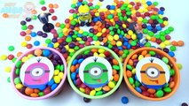 Minions Banana Collection Toys Candy Ice Cream Cups Skittles M&Ms Learn Colors in English