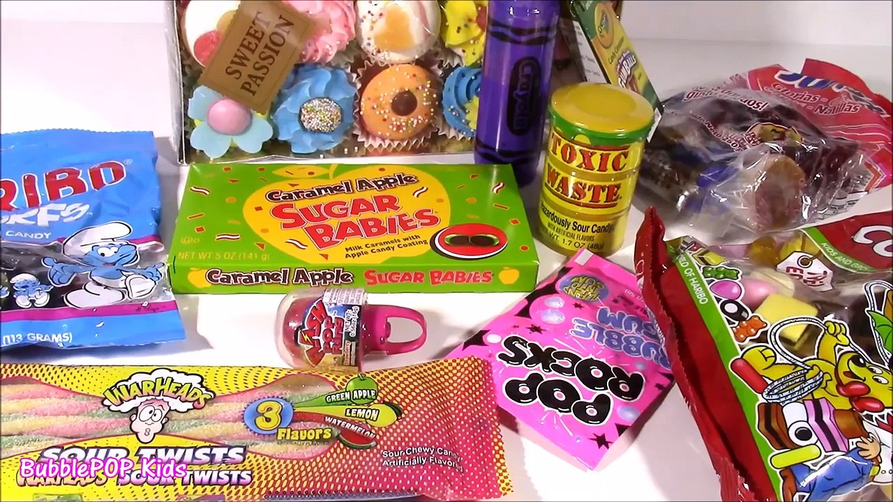 CANDY BONANZA 14! POP Rocks GUM Marshmallow Cupcakes BLink POP Ring Toxic Waste Gummy Candies!