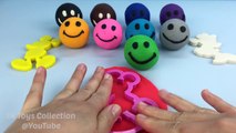 Play and Learn Colours with Playdough Smiley Face with Mickey Mouse and Minnie Mouse Molds