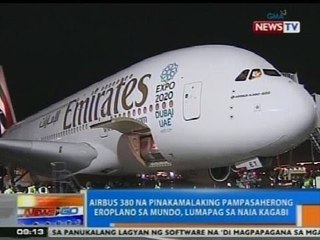 NTG: Airbus A380 na pinakamalaking pampasaherong eroplano sa mundo, lumapag sa NAIA kagabi