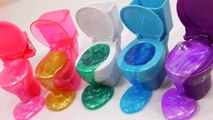 DIY How To Make Colors Toilet Jelly Slime Poop Learn Colors Slime Numbers Counting Surprise Clay