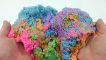 DIY How To Make Rainbow Colors Kinetic Sand Cake Learn Colors Slime Caly Syringe