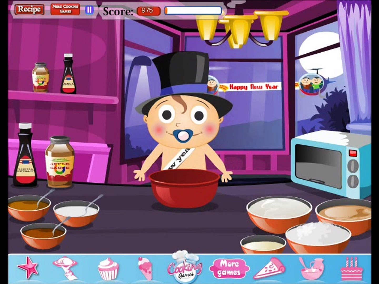 Babys New Year Cake video-Baby Games-Cooking Games