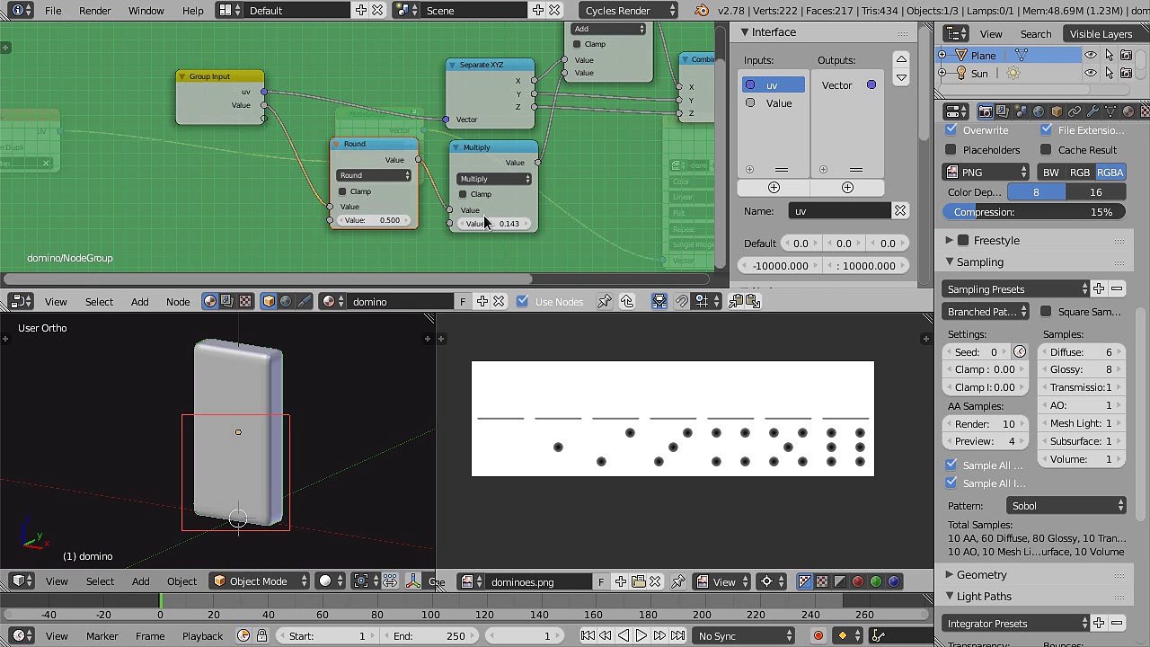 Tutorial Blender PT: Dominós 1/2 - Material