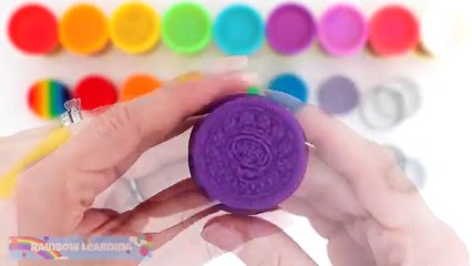 Play Doh Rainbow Oreo Cookies How to Make Play Dough Food * RainbowLearning