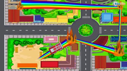 Camión de Bomberos, Camión, Carros de Carreras y Coche de Policía - Carros Para Niños