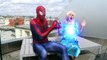 FROZEN ELSA FLIES w/ Spiderman & Pink Spidergirl Mermaid, Doctor & Joker Prank! Funny Superhero
